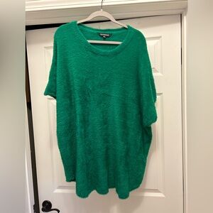 DAVI & DANI Green Fuzzy Knit Sweatshirt